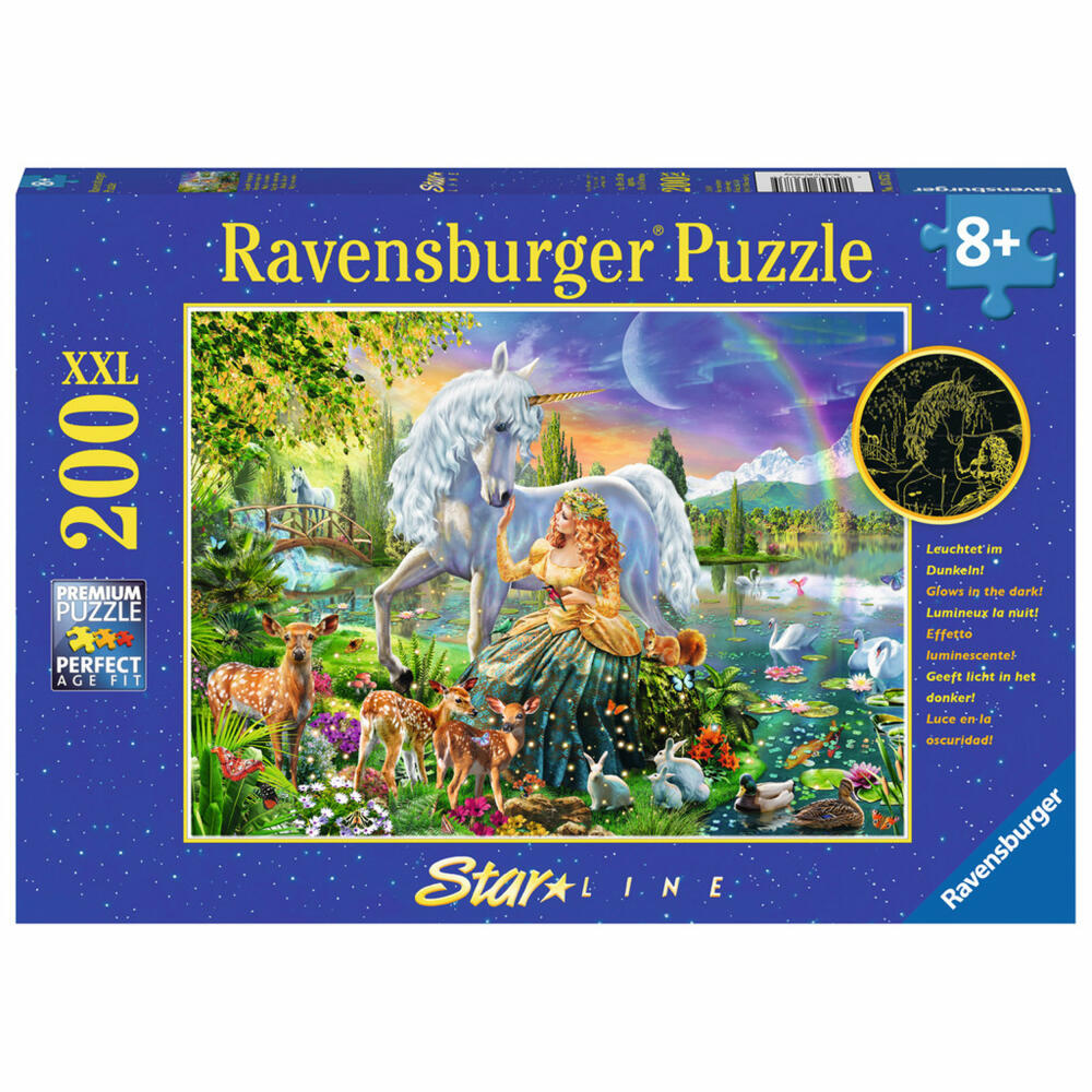 Ravensburger Puzzle Magische Begegnung, Star Line, Leuchtpuzzle, Kinderpuzzle, Kinder Spiel, Puzzlespiel, 200 Teile XXL, 13673 5