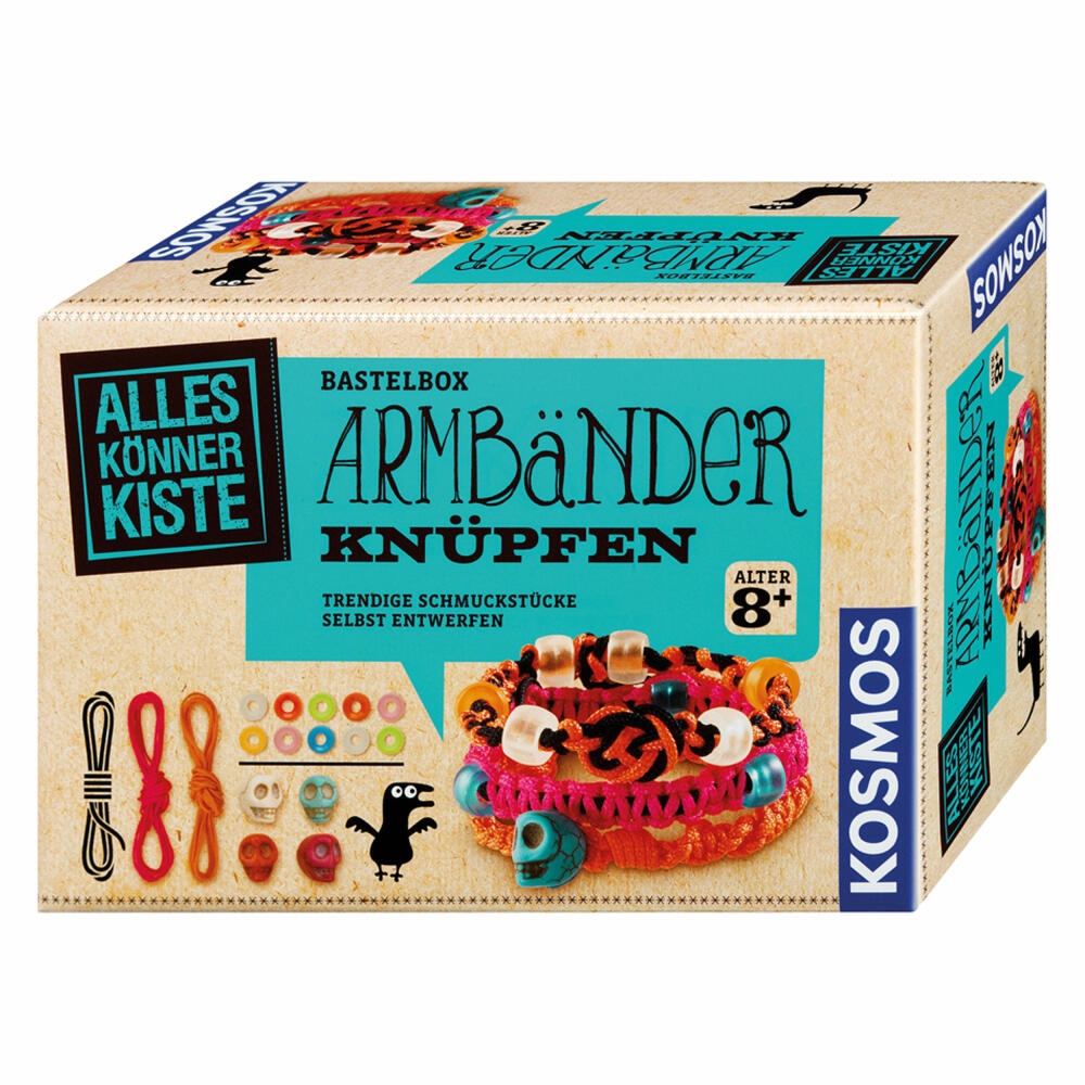 KOSMOS AllesKönnerKiste Armbänder knüpfen, Experimentierkasten, Bastelbox, Freundschaftsbänder selbst machen, ab 8 Jahren, 604158