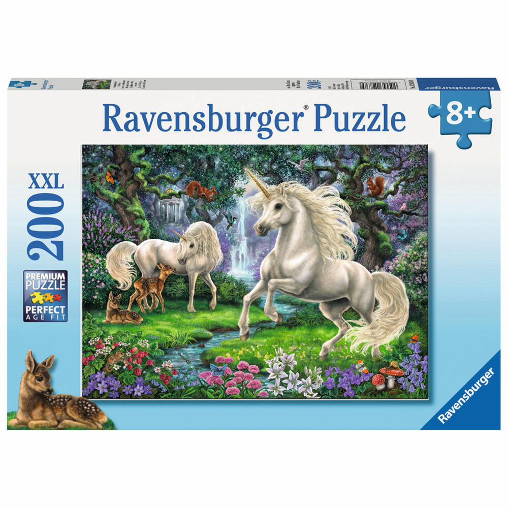 Ravensburger Puzzle Geheimnisvolle Einhörner, Kinderpuzzle, Legespiel, Kinder Spiel, Puzzlespiel, 200 Teile XXL, 12838 9