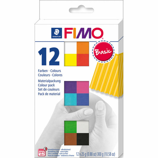 Staedtler FIMO Soft Basic Colours, 12er Set, Modelliermasse, Modellieren, 8023 C12-1