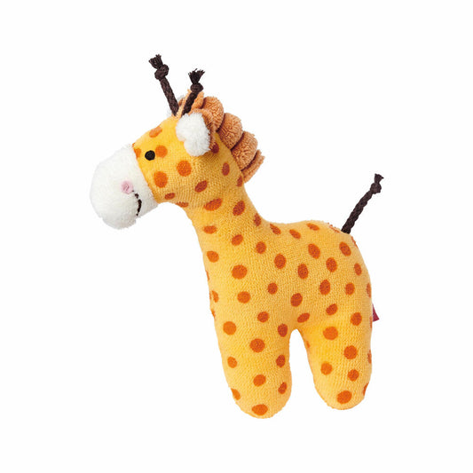 sigikid Red Stars Rassel Giraffe, Rasselgreifling, Greifling, Kuscheltier, Babyspielzeug, Baby Spielzeug, Polyester, H 15 cm, 41170