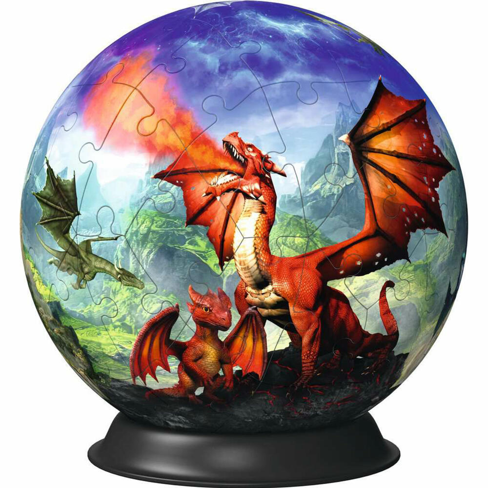 Ravensburger 3D Puzzle Ball Mystische Drachen, Puzzleball, Puzzles, 72 Teile, ab 6 Jahren, 11565