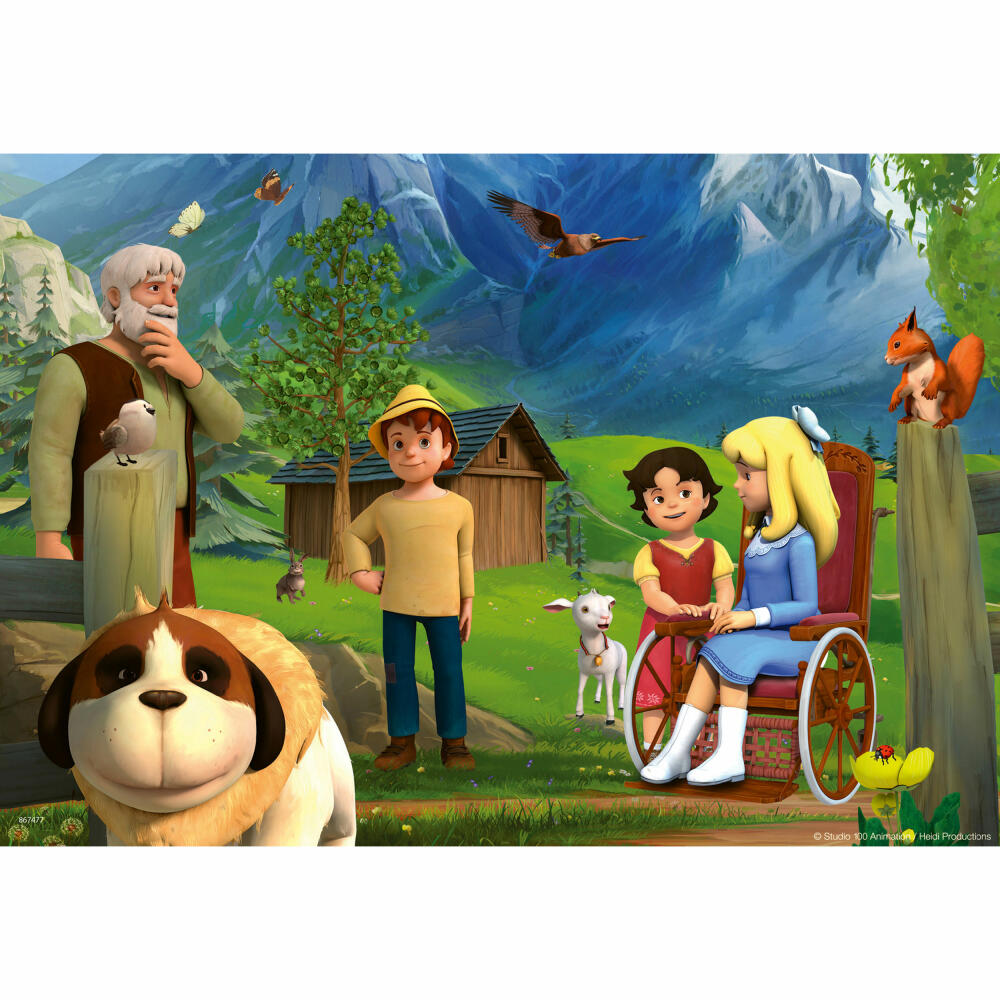 Ravensburger Puzzle Heidi Gemeinsame Zeit in den Bergen, Kinderpuzzle, Legespiel, Kinderspiel, 2 x 12 Teile, 05143