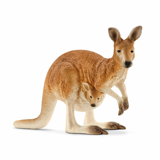 Schleich Wild Life Känguru, Kangaroo, Wildtier, Spielfigur, L 11 cm, 14756