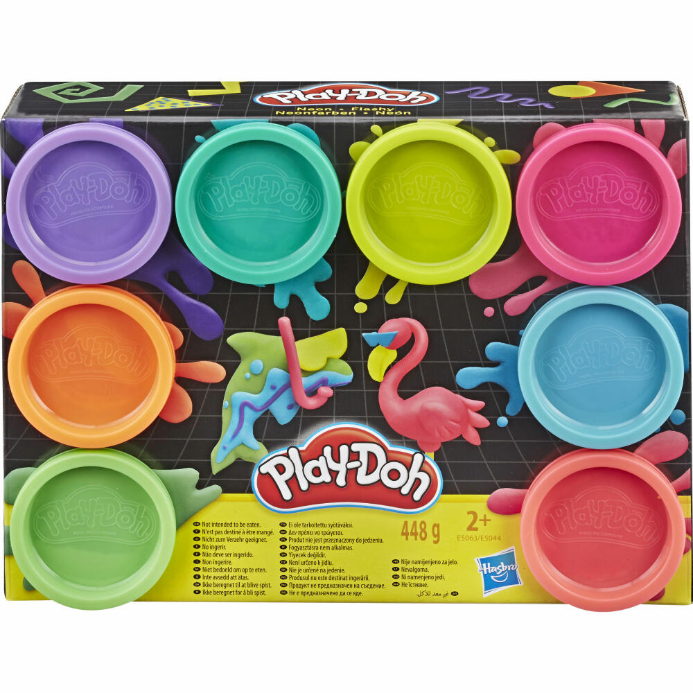 Hasbro Play-Doh Neon, 8-tlg., Knete, Kneten, Knetset, Modelliermasse, Kinder, E5063ES1