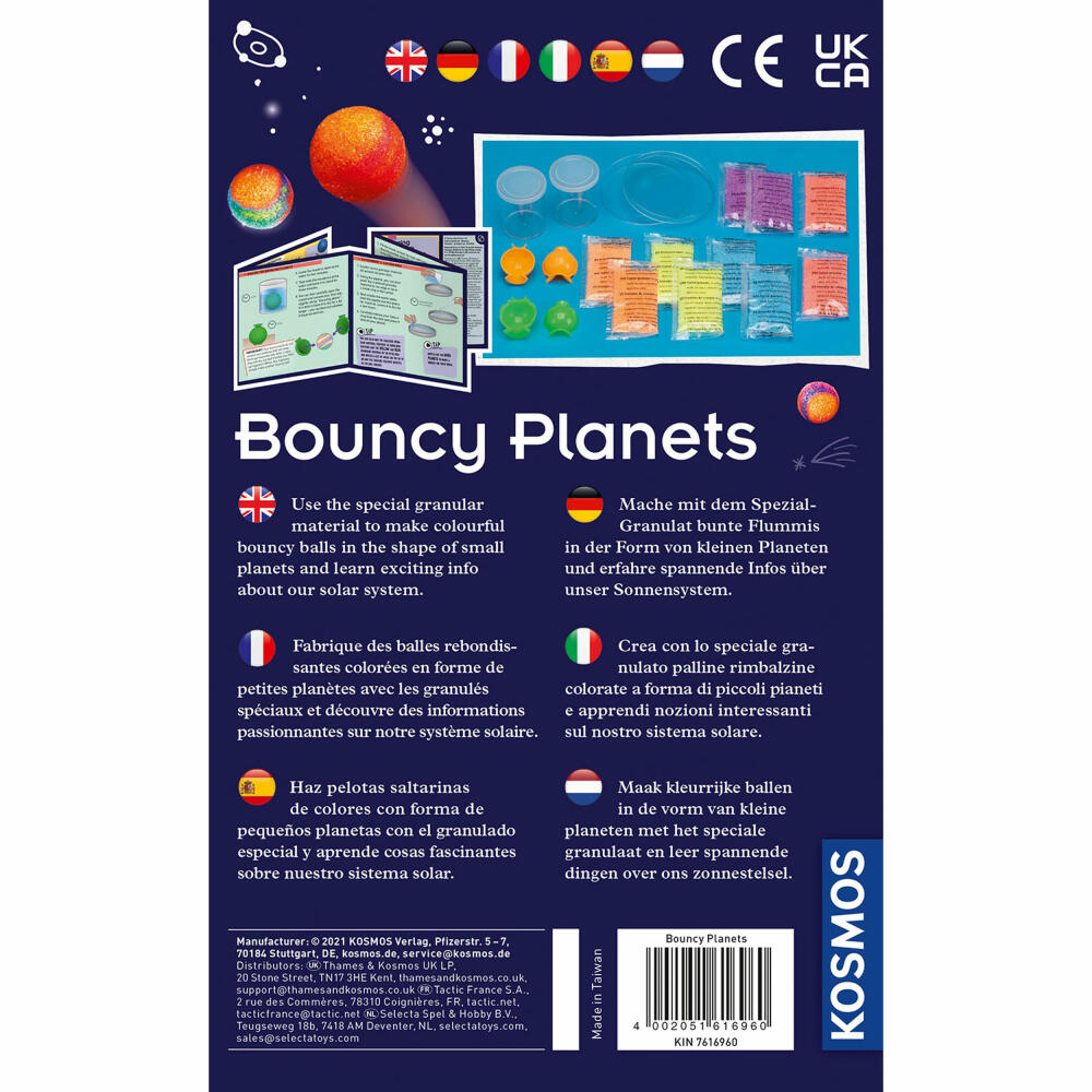 KOSMOS Flummi-Planeten / Bouncy Planets, Experimentierkasten, Kinder, Mehrsprachig, 616960