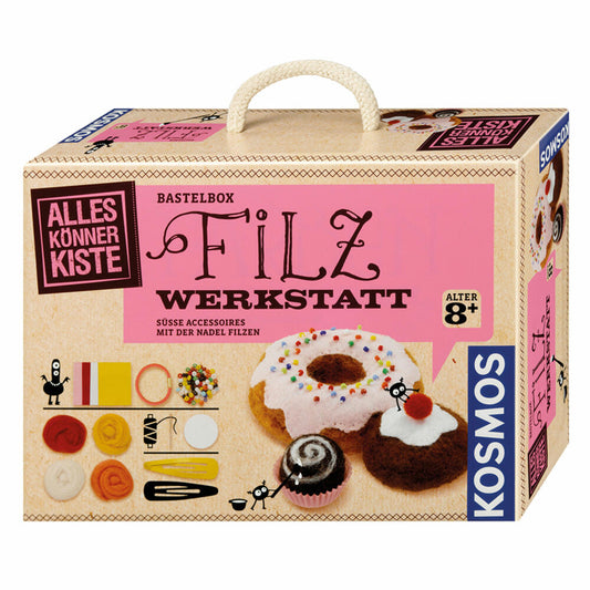 KOSMOS AllesKönnerKiste Filzwerkstatt, Bastelbox, Accessoires und Deko selbst filzen, ab 8 Jahren, 604172