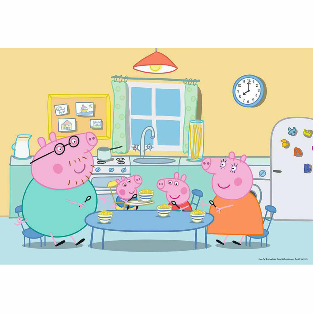 Ravensburger Zuhause bei Peppa, 2 x 12 Teile, Kinderpuzzle, Kinder Puzzle, ab 3 Jahren, 07596