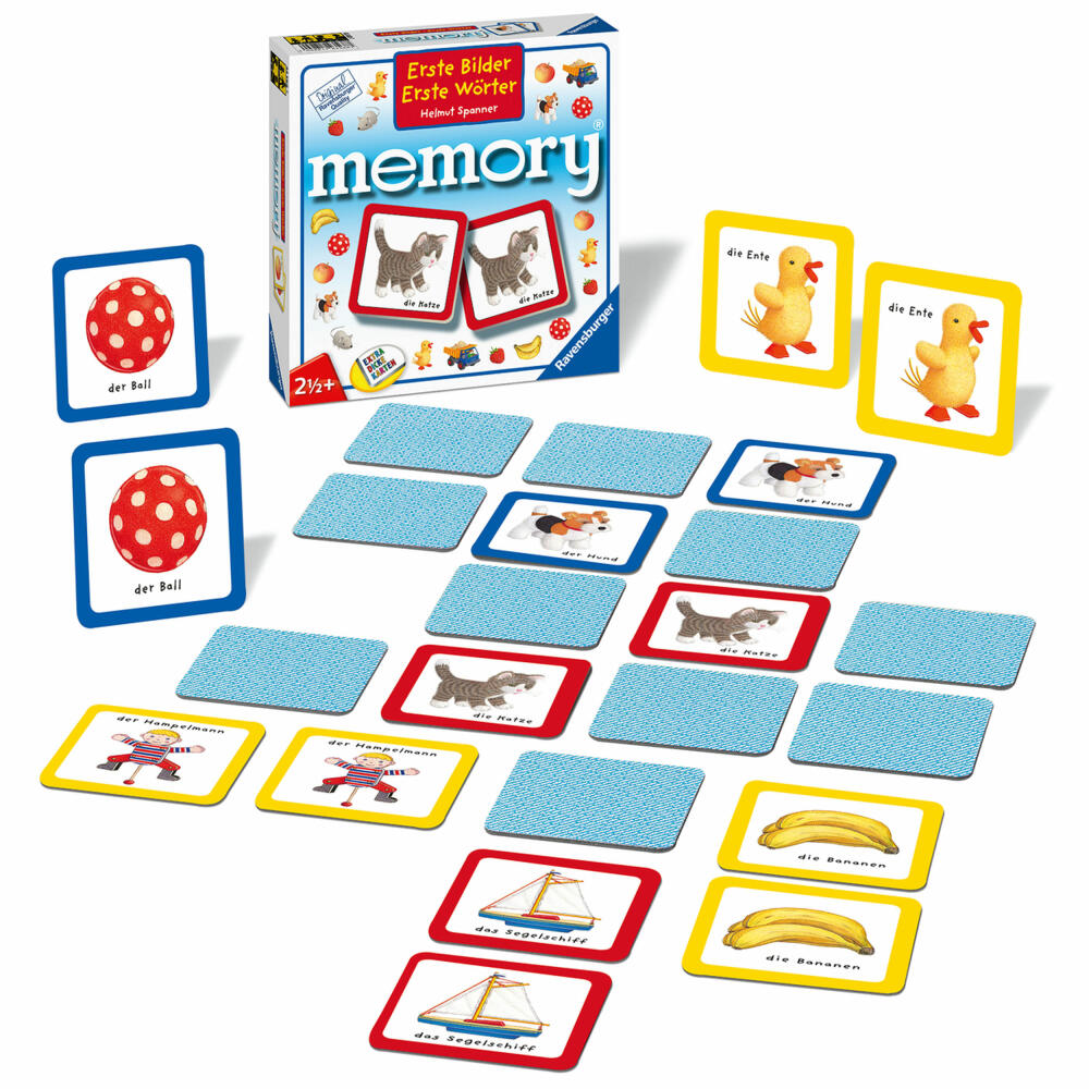 Ravensburger Lustige Kinderspiele Erste Bilder-Erste Wörter memory, Merkspiel, Kartenspiel, Kinder Spiel, 88688