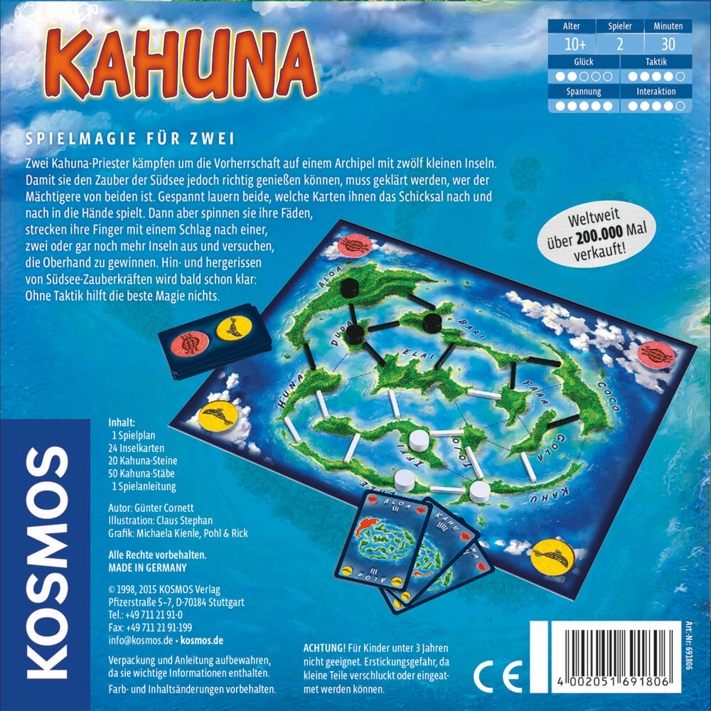 KOSMOS Kahuna, Strategiespiel, Strategie Taktik Spiel für Zwei, ab 10 Jahren, 691806