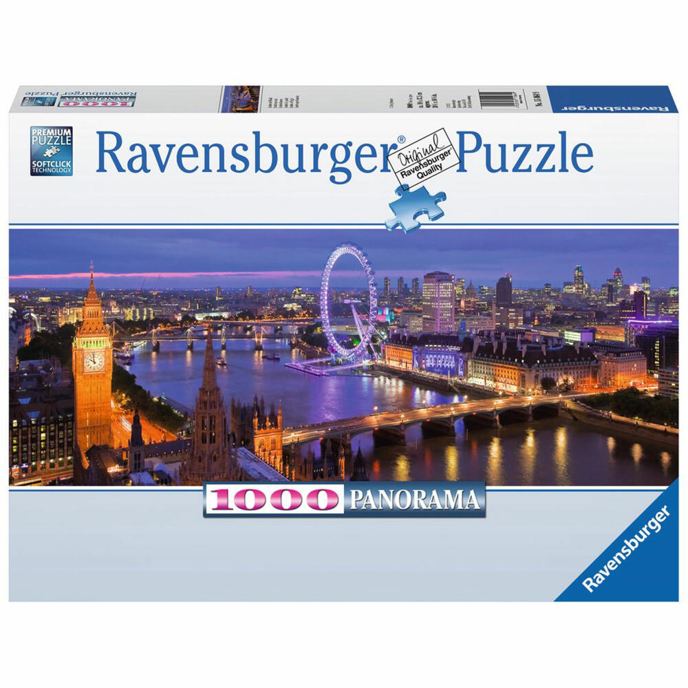 Ravensburger Puzzle London Bei Nacht, Erwachsenenpuzzle, Premiumpuzzle, Panoramapuzzle, Panorama, 1000 Teile, 15064 9