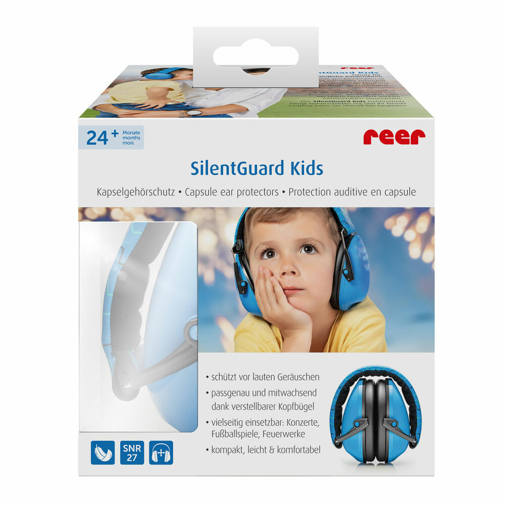 reer SilentGuard Kids Kapselgehörschutz, Gehörschutz, Ohrenschutz, Lärmschutz, Kinder, Blau, 53083