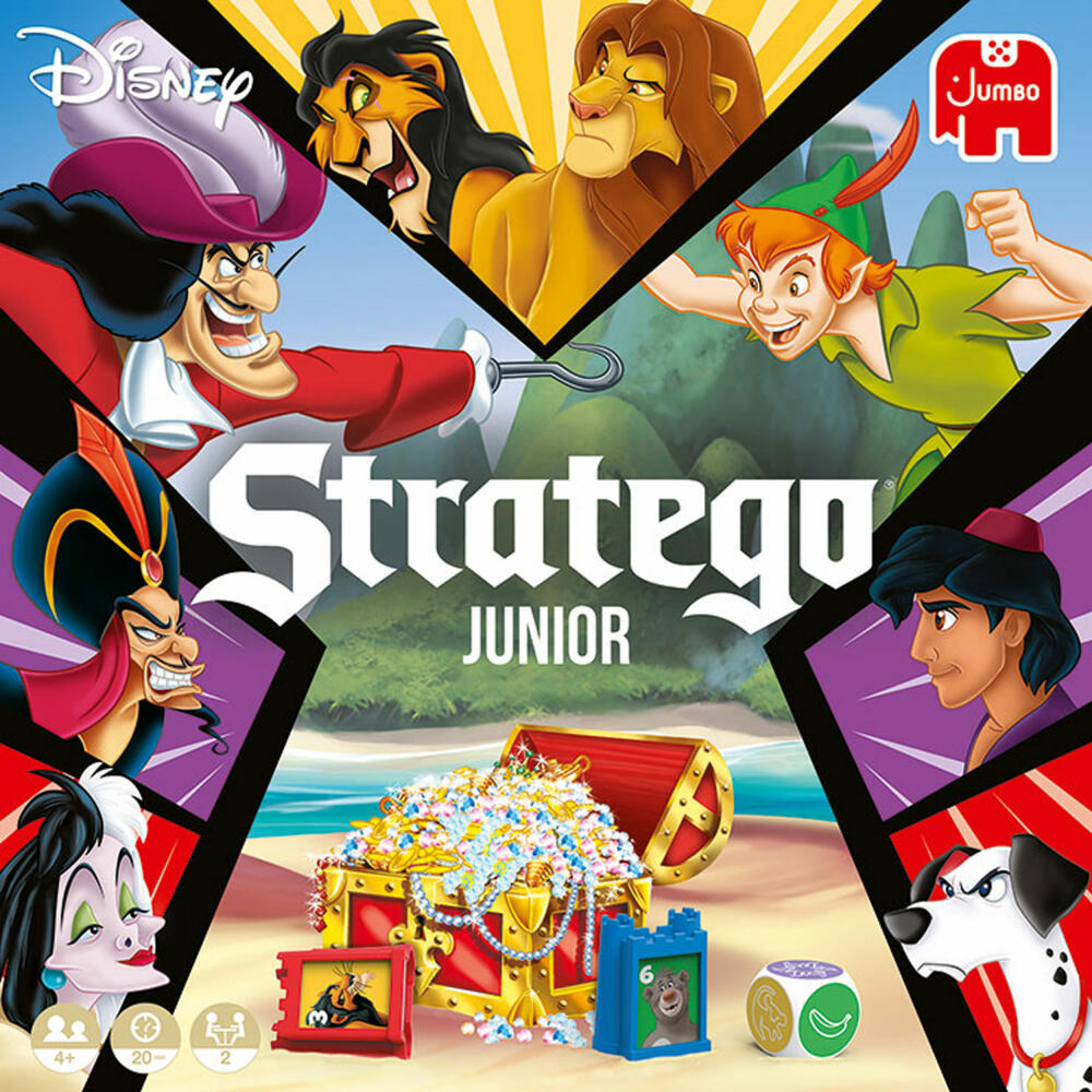 Jumbo Spiele Stratego Junior Disney, Familienspiel, Kinderspiel, Gesellschaftsspiel, Brettspiel, 19803