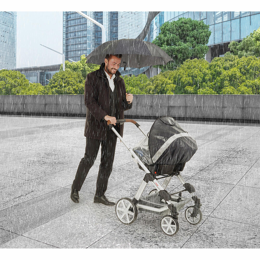 reer DesignLine RainSafe Baby Regenschutz für Babyschale, Regenverdeck, Regenhaube, 84051