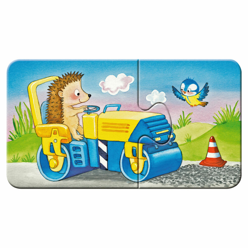 Ravensburger Puzzle Tierische Baustelle, My First Puzzles, Kinderpuzzle, Legespiel, 9 x 2 Teile, 03074