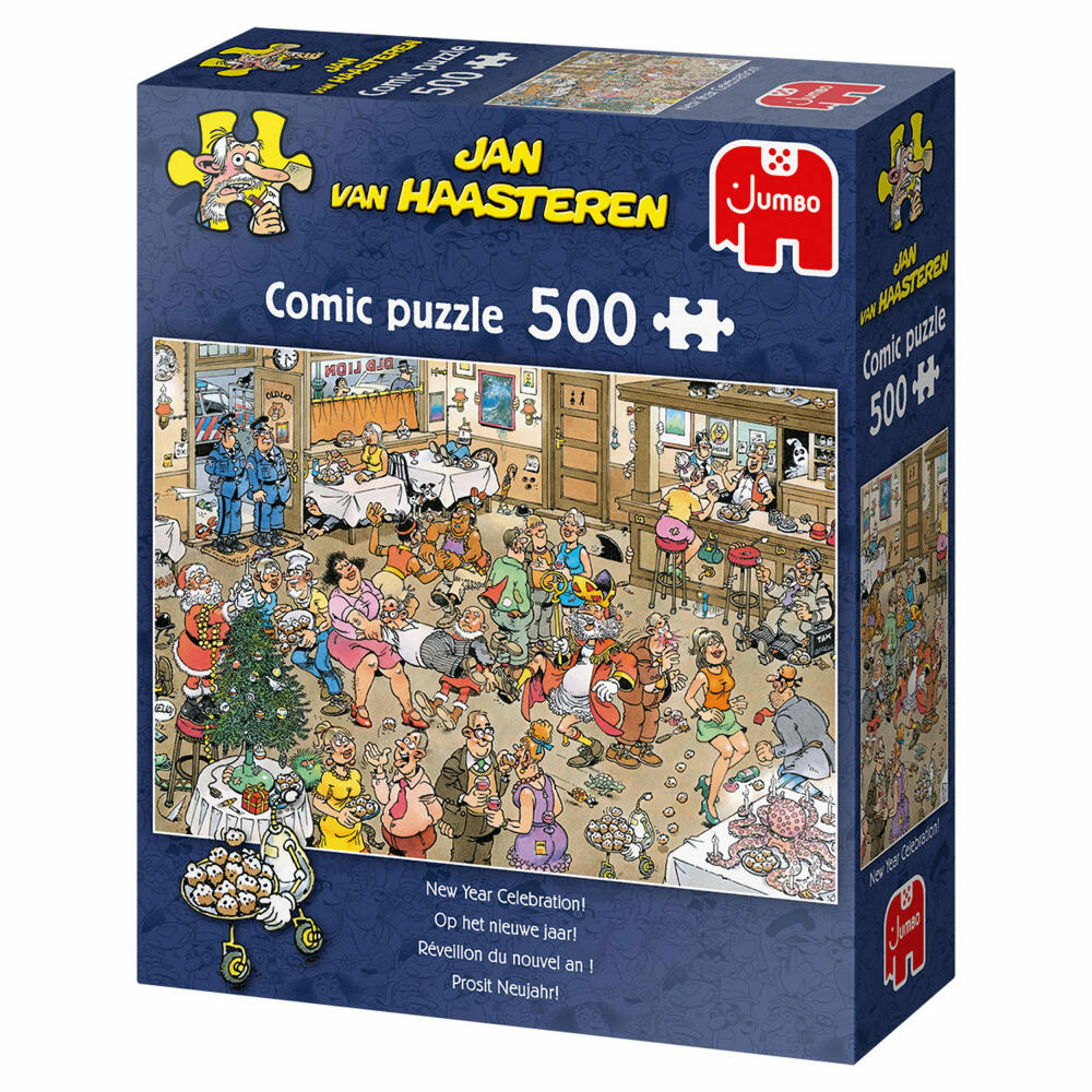 Jumbo Spiele Jan van Haasteren - Prosit Neujahr!, Puzzle, Erwachsenenpuzzle, Puzzlespiel, 500 Teile, 20034