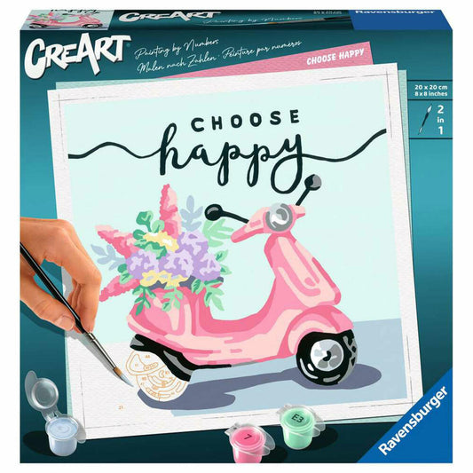 Ravensburger CreArt Choose happy, Malen nach Zahlen, Malset, Malvorlage, Malen, 20125