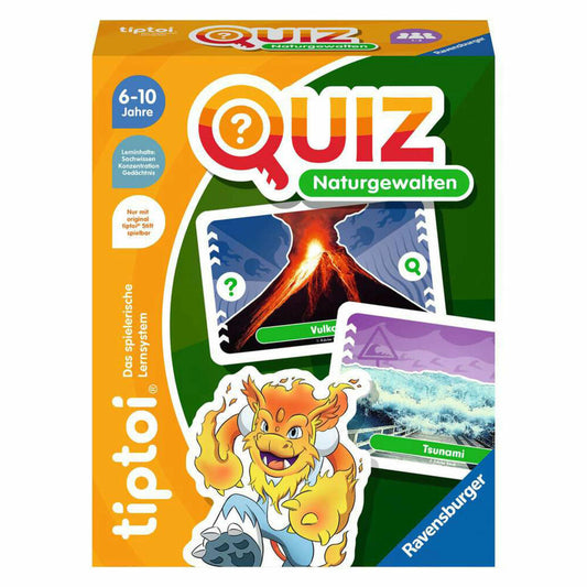 Ravensburger tiptoi Quiz Naturgewaltenr, Quizspiel, Wissensspiel, Kartenspiel, Lernspiel, Kinder, 00167