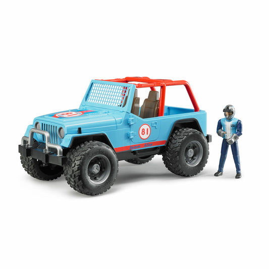 Bruder Freizeit Jeep Cross Country Racer Blau, mit Rennfahrer, Modellfahrzeug, Modell Fahrzeug, Spielzeug, 02541