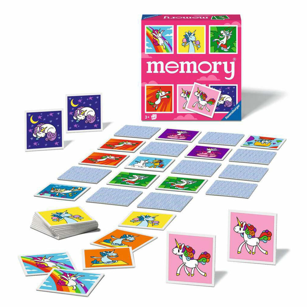 Ravensburger memory Einhörner, Memospiel, Merkspiel, Gedächtnisspiel, Kinderspiel, 20999