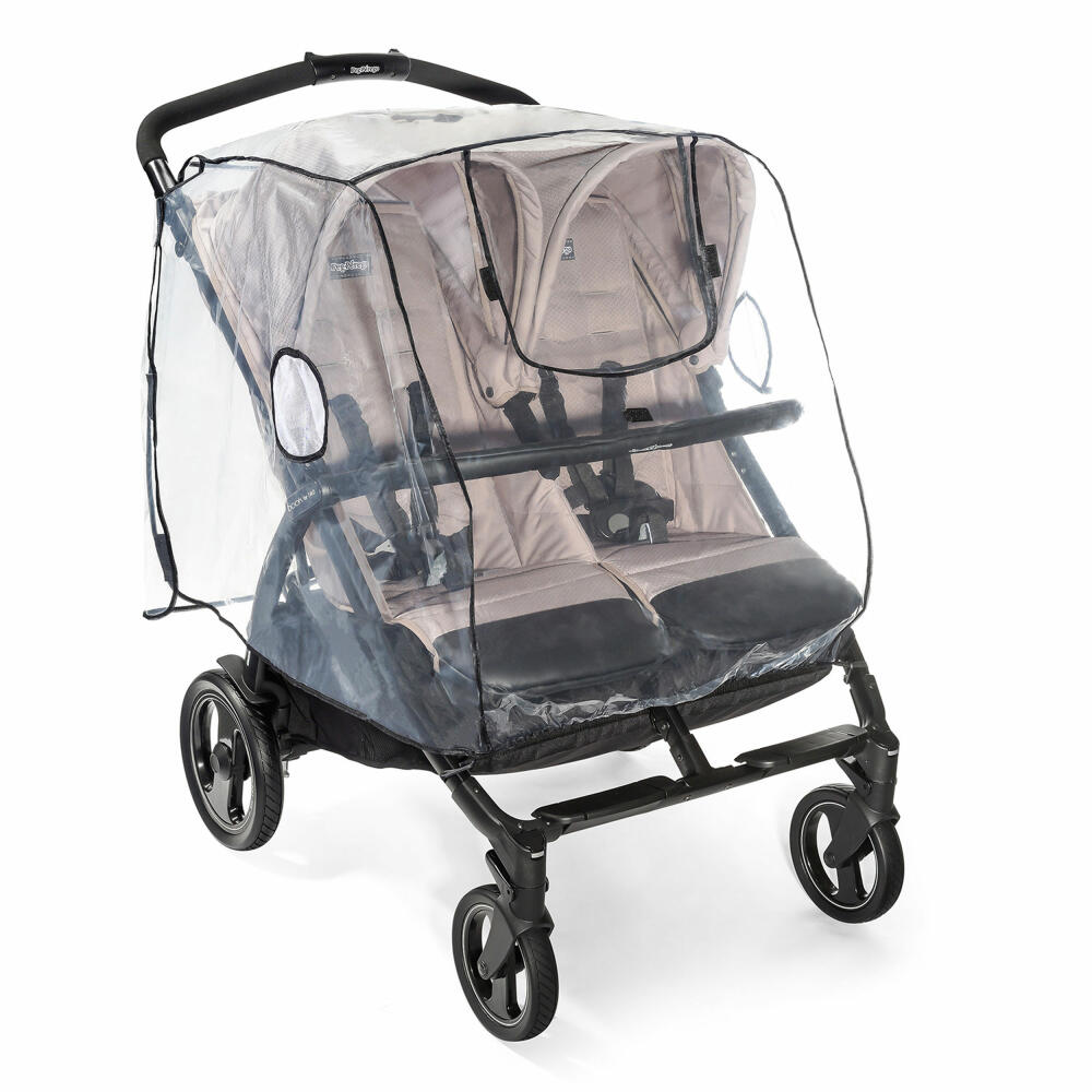 reer RainCover Twin Regenschutz für Zwillingswagen, Regenverdeck, Regenhaube, Kinderwagen, 71584