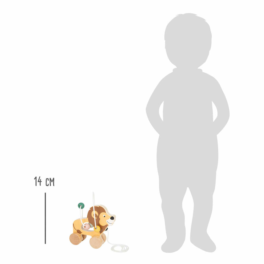 Legler Small Foot Ziehtier Löwe mit Motorikschleife Safari, Spielzeug, ab 12 Monate, 11705
