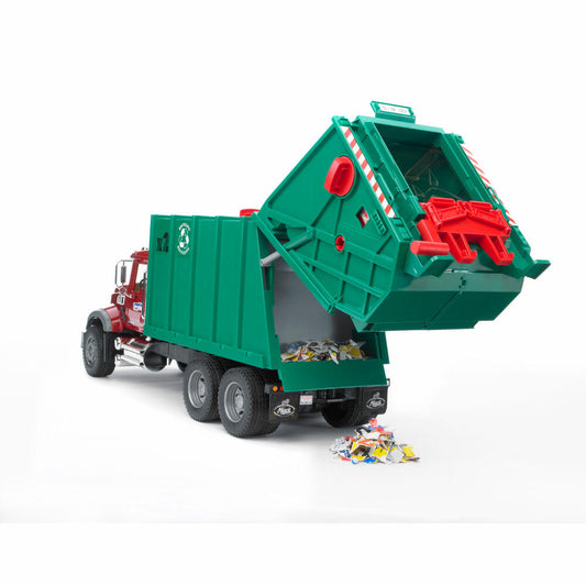 Bruder Baufahrzeuge MACK Granite Müll-LKW, Müllwagen, Modellfahrzeug, Modell Fahrzeug, Spielzeug, 02812