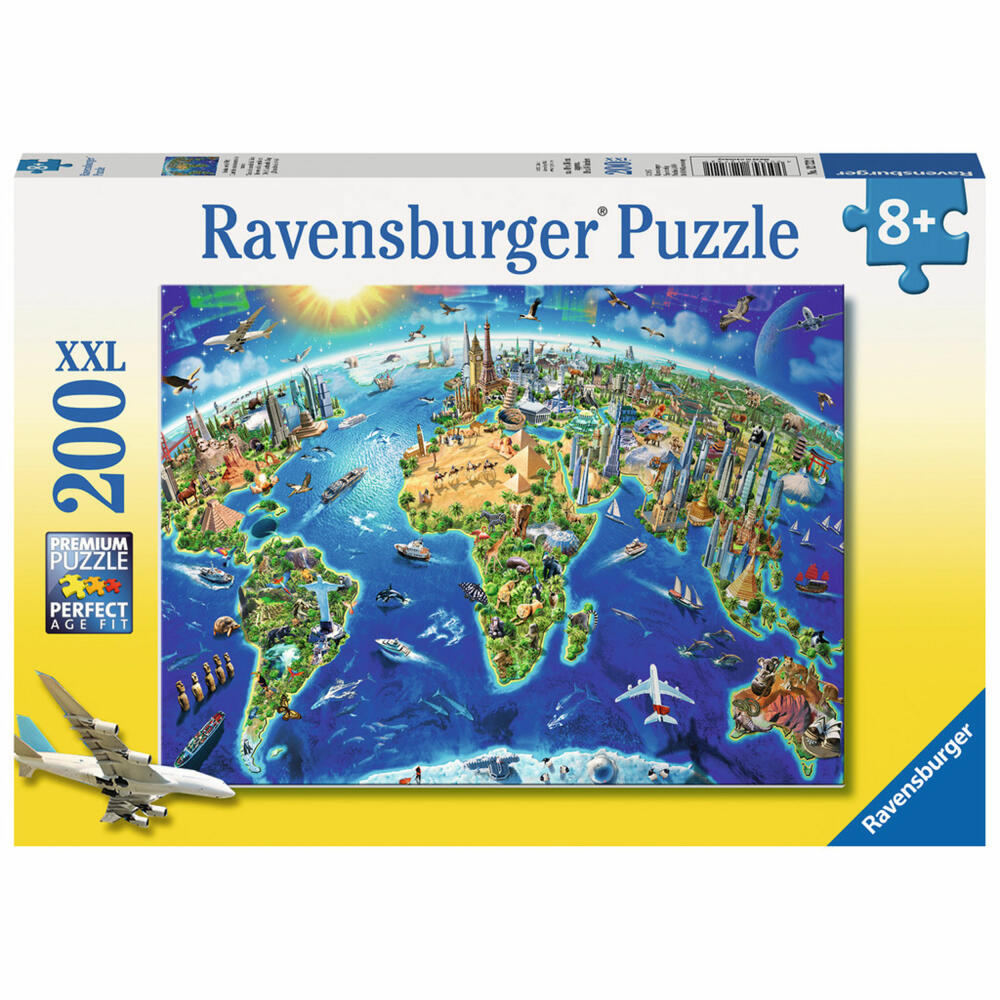 Ravensburger Puzzle Große Weite Welt, Kinderpuzzle, Legespiel, Kinder Spiel, Puzzlespiel, 200 Teile XXL, 12722 1