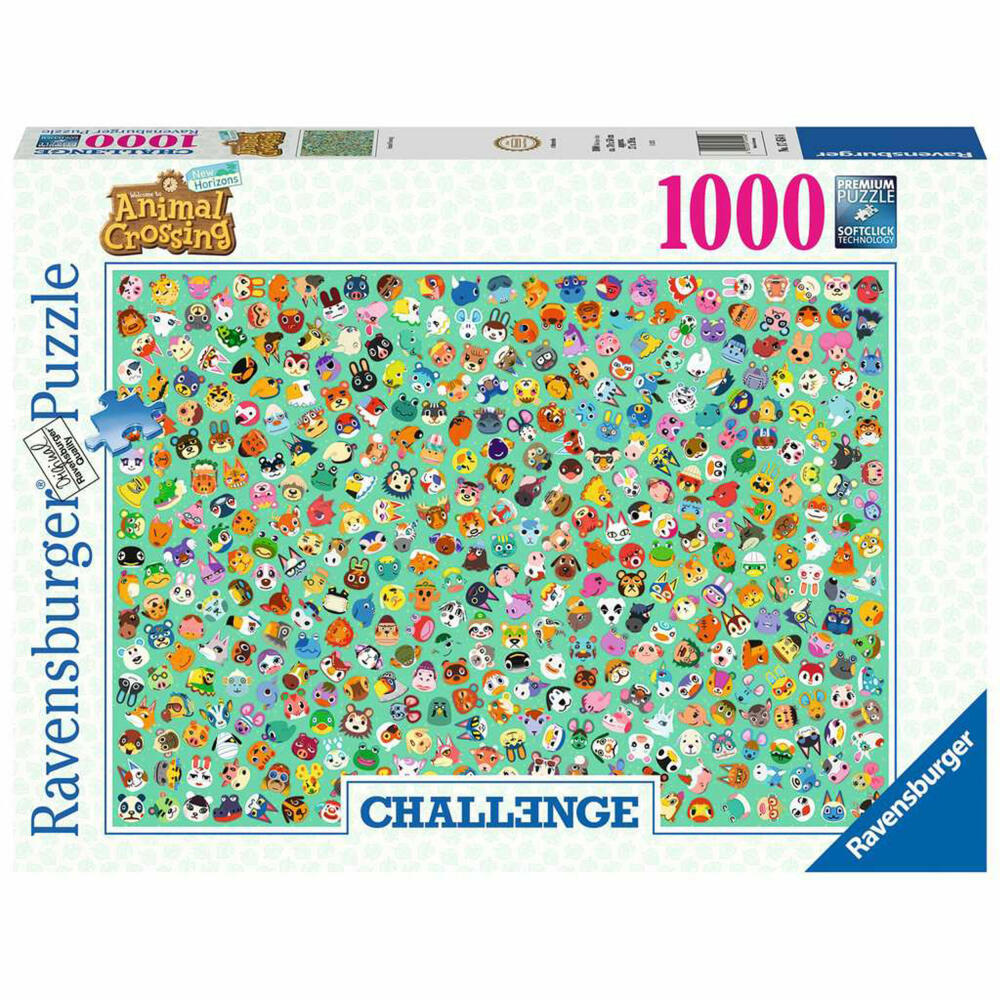 Ravensburger Animal Crossing, Puzzle, Erwachsenenpuzzle, Kinderpuzzle, Premium Qualität, 1000 Teile, 17454