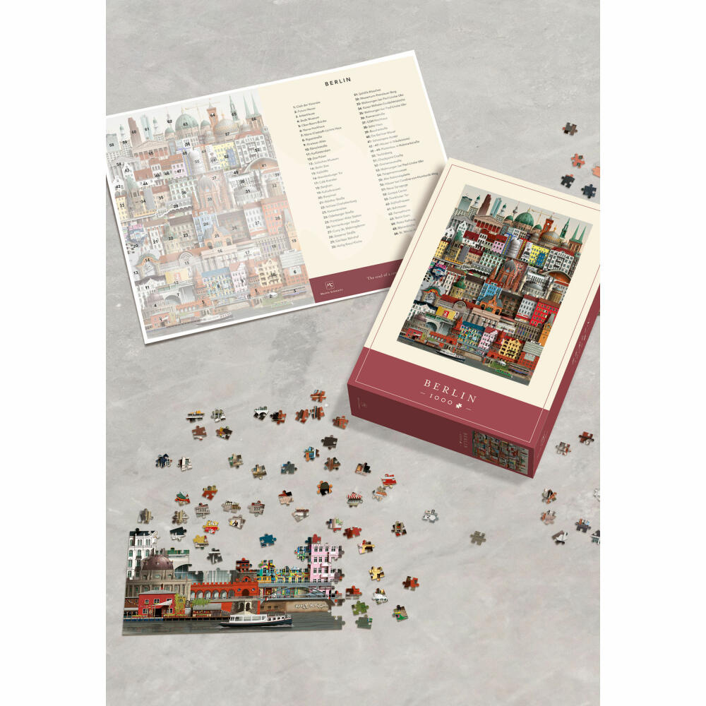 Martin Schwartz Puzzle Berlin, Städtepuzzle Deutschland, 50 x 70 cm, 1000 Teile, MS0604