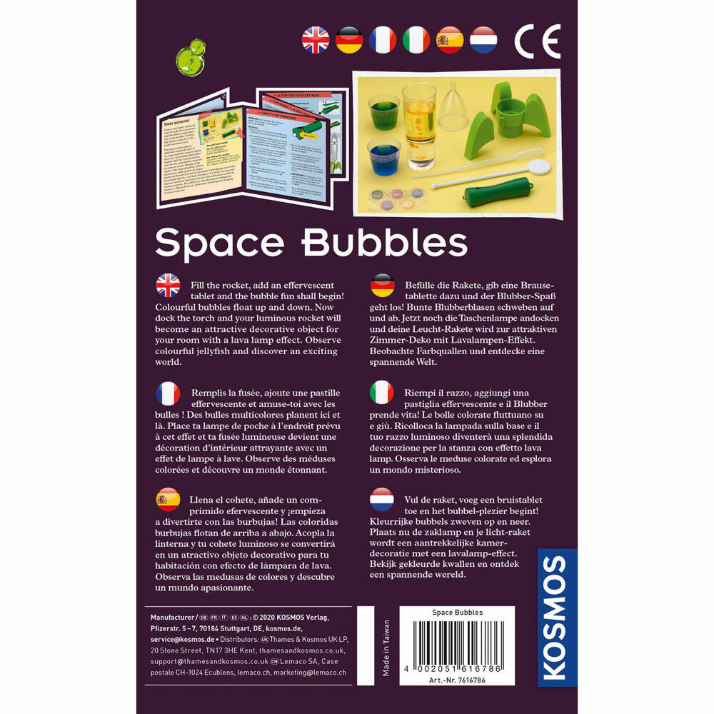 KOSMOS Space Bubbles / Space Bubbles, Experimentierkasten, Kinder, Mehrsprachig, 616786