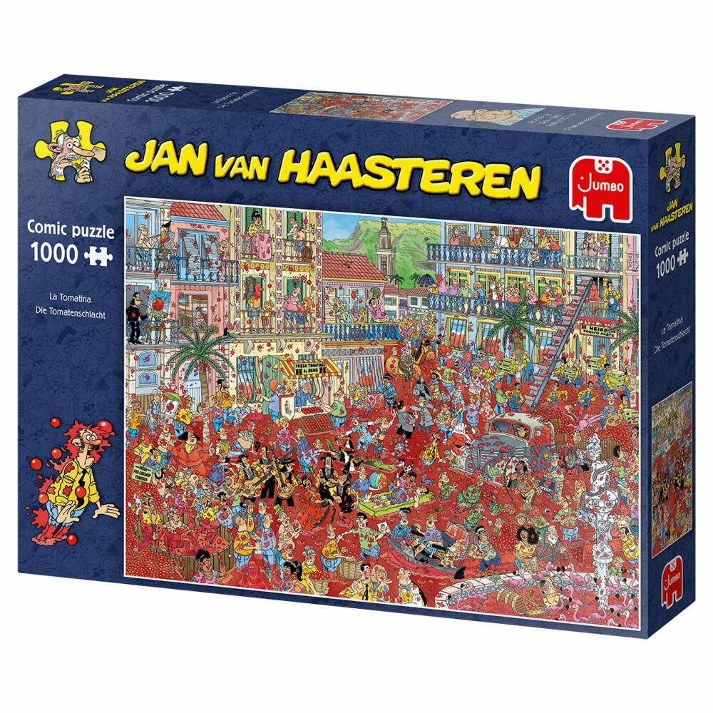 Jumbo Spiele Jan van Haasteren - La Tomatina, Puzzle, Erwachsenenpuzzle, Puzzlespiel, 1000 Teile, 20043