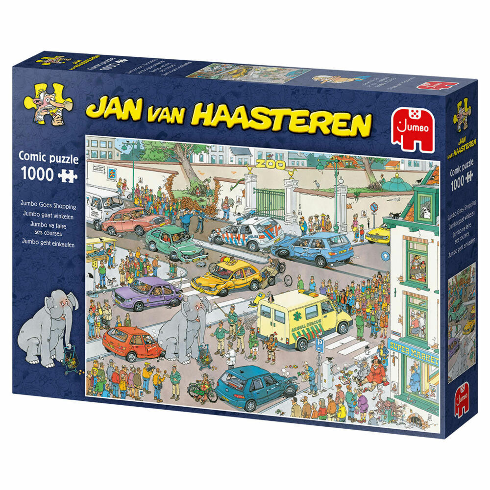 Jumbo Spiele Jan van Haasteren - Jumbo geht einkaufen, Puzzle, Erwachsenenpuzzle, Puzzlespiel, 1000 Teile, 20028