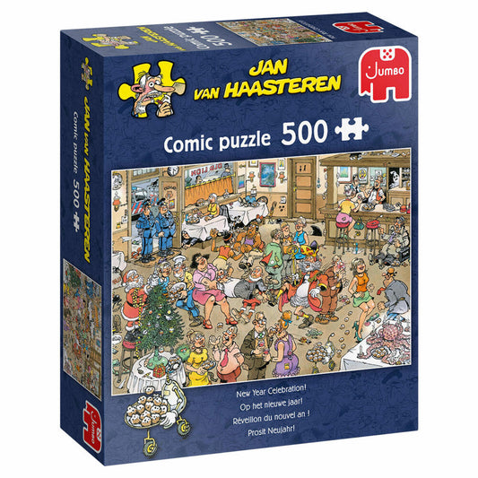 Jumbo Spiele Jan van Haasteren - Prosit Neujahr!, Puzzle, Erwachsenenpuzzle, Puzzlespiel, 500 Teile, 20034