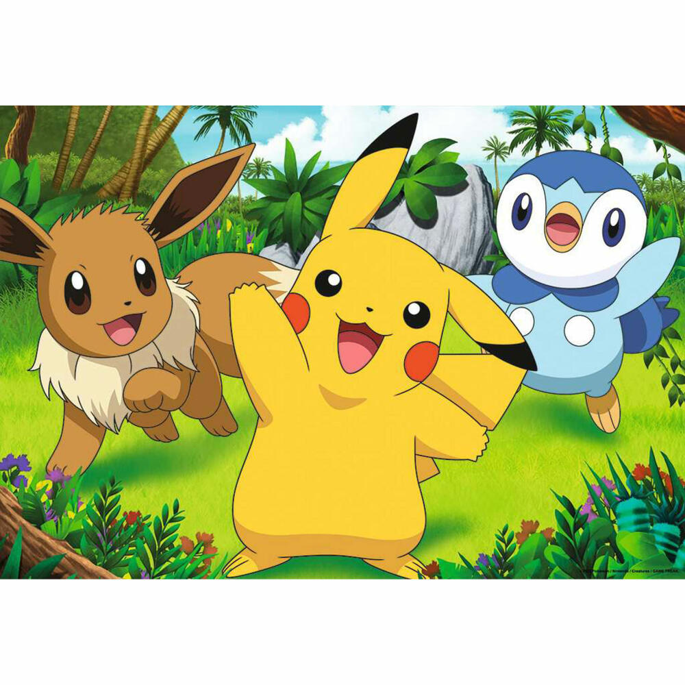 Ravensburger Pikachu und seine Freunde, Puzzle, Kinderpuzzle, Legespiel, 2 x 24 Teile, 05668