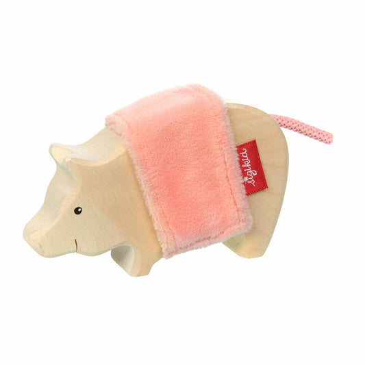 sigikid Cudly Wudly Holztier Schwein, Holzfigur, Spielfigur, Holzspielzeug, Spielzeug, Dekoration, 39511