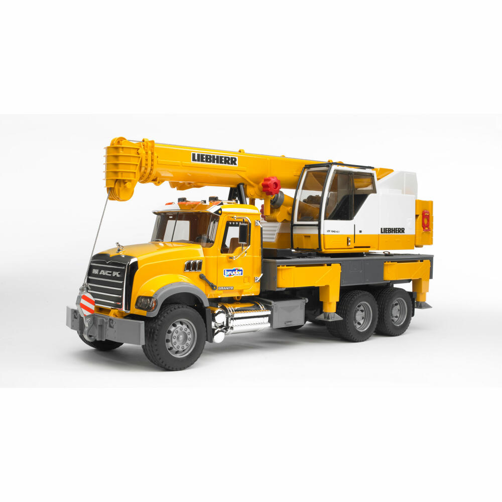 Bruder Baufahrzeuge MACK Granite Liebherr Kran-LKW, Kran LKW, Modellfahrzeug, Modell Fahrzeug, Spielzeug, 02818