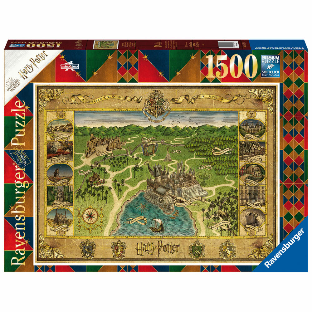 Ravensburger Puzzle Hogwarts Karte, Harry Potter, Erwachsenenpuzzle, Erwachsenen Puzzles, 1500 Teile, 16599