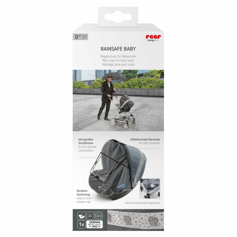 reer DesignLine RainSafe Baby Regenschutz für Babyschale, Regenverdeck, Regenhaube, 84051