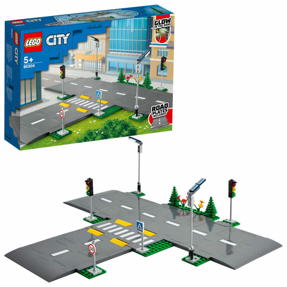 LEGO City Straßenkreuzung mit Ampeln, 112-tlg., Bauset, Konstruktionsset, Bausteine, Spielzeug, ab 5 Jahre, 60304