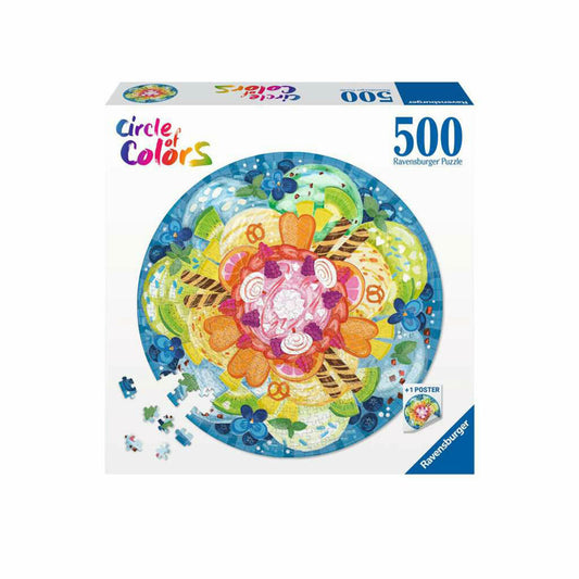 Ravensburger Puzzle Circle of Colors Ice Cream, Erwachsenenpuzzle, 500 Teile, ab 12 Jahren, 17348