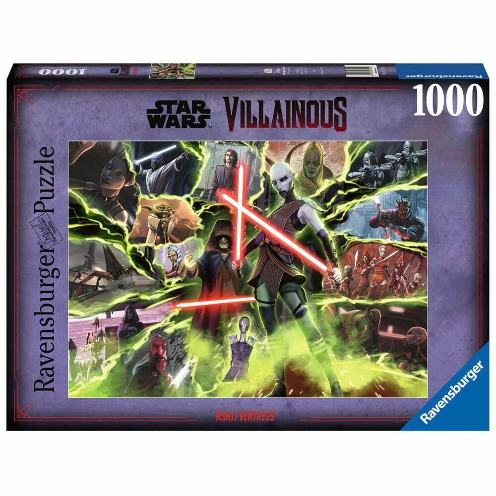 Ravensburger Puzzle Star Wars Villainous: Asajj Ventress, Erwachsenenpuzzle, 1000 Teile, ab 14 Jahren, 17341