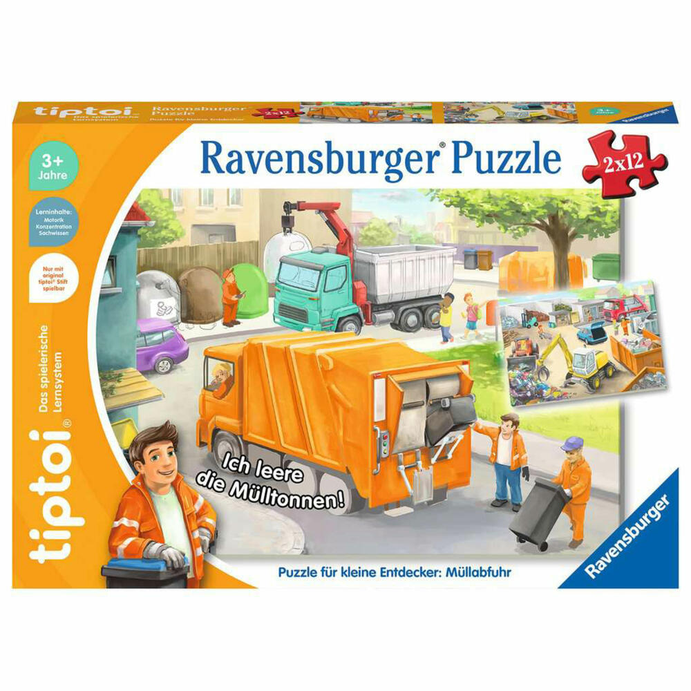 Ravensburger tiptoi Puzzle für kleine Entdecker: Müllabfuhr, Kinderpuzzle, Kinder Spiel, Lernspiel, 00172