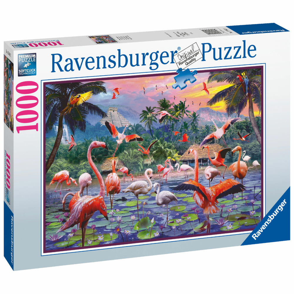 Ravensburger Pinke Flamingos, Erwachsenenpuzzle, Erwachsenen Puzzle, 1000 Teile, 17082