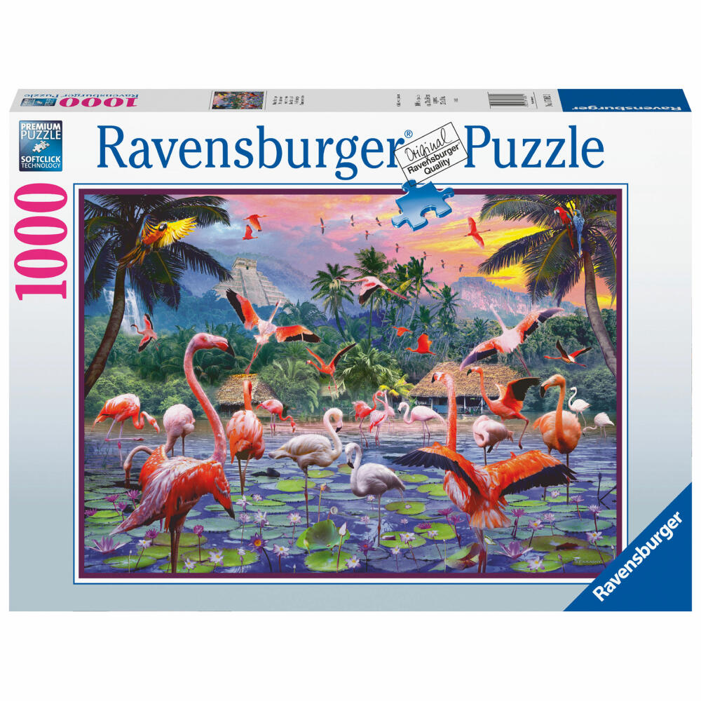 Ravensburger Pinke Flamingos, Erwachsenenpuzzle, Erwachsenen Puzzle, 1000 Teile, 17082