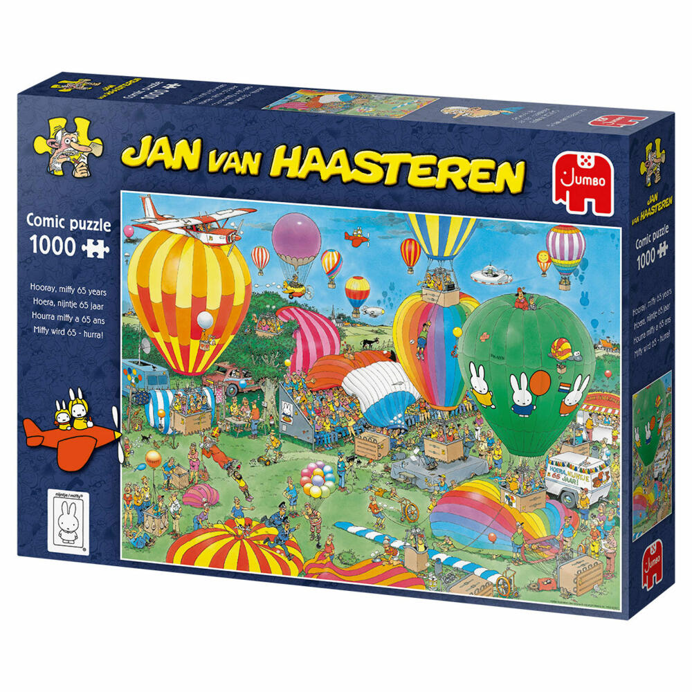 Jumbo Spiele Jan van Haasteren - Hurra, 65 Jahre Miffy!, Puzzle, Erwachsenenpuzzle, Puzzlespiel, 1000 Teile, 20024