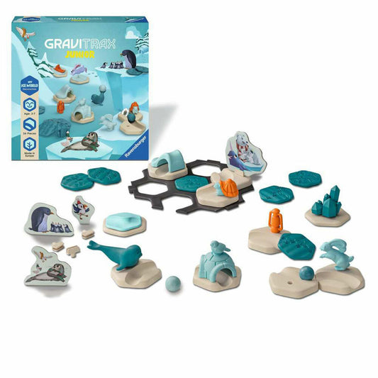 Ravensburger GraviTrax Junior Extension Ice, Erweiterung, Kugelbahnsystem, Kugelbahn, Zubehör, 23748