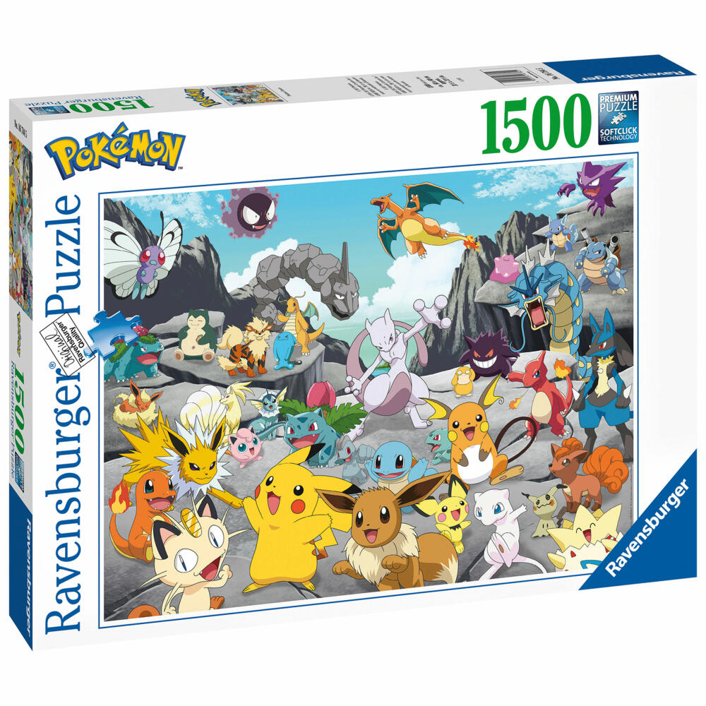 Ravensburger Puzzle Pokémon Classics, Erwachsenenpuzzle, Erwachsenen Puzzles, 1500 Teile, 16784