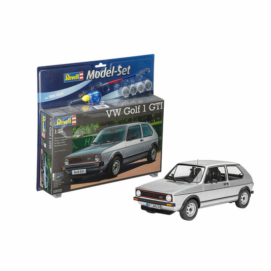 Revell Model Set VW Golf 1 GTI, Auto, Modellbausatz mit Farben und Kleber, 121 Teile, ab 10 Jahren, 67072