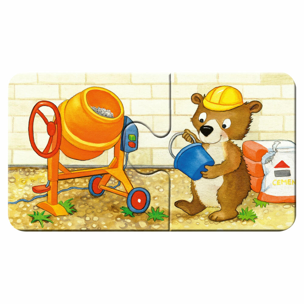 Ravensburger Puzzle Tierische Baustelle, My First Puzzles, Kinderpuzzle, Legespiel, 9 x 2 Teile, 03074